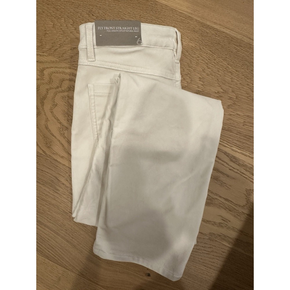 NWT Soft Surroundings Blakely Velveteen Straight Leg Pants Ivory Pearl Size 6